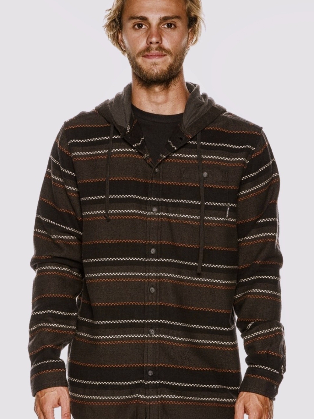 Billabong Men's Ziggy Long Sleeve Hooded Flannel Shirt/Jacket Sz L